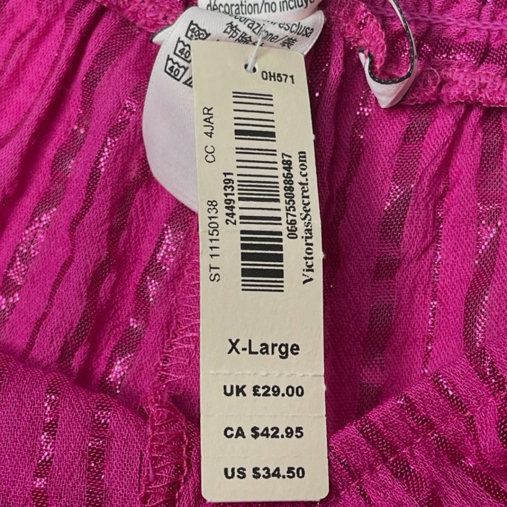 Victoria's Secret Metallic Striped Wrap Waist Sleep Short NWT Sz XL - Picture 7 of 9